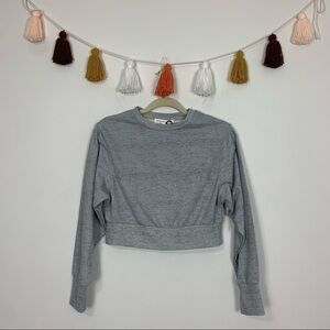 NWT Kendall & Kylie Cropped Logo Light Heather Gray Sweatshirt Size Small